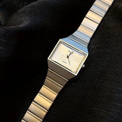 Ciloa Silver Classic Square Dial Watch for Women