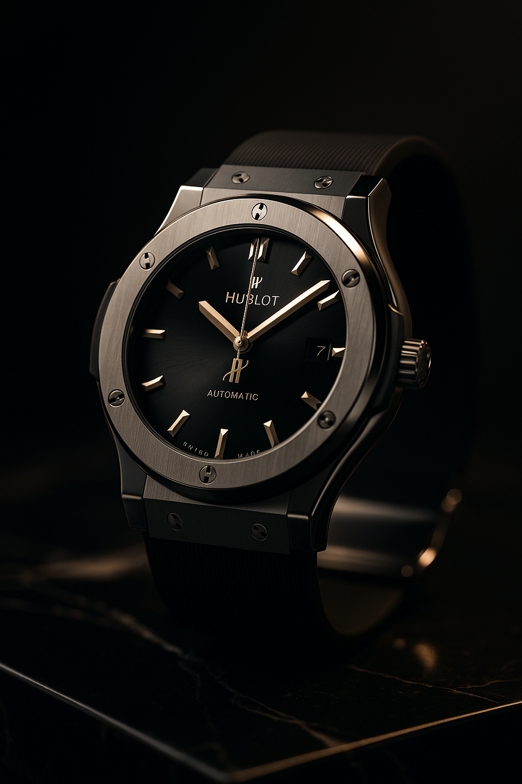 Hublot Classic Fusion Titanium – Minimalist Black & Silver Design