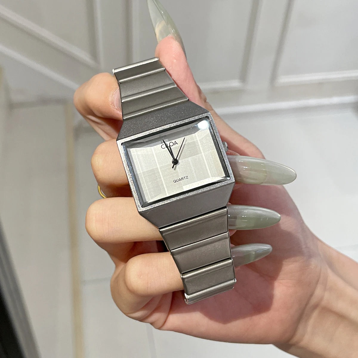 Ciloa Silver Classic Square Dial Watch for Women
