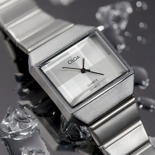 Ciloa Silver Classic Square Dial Watch for Women