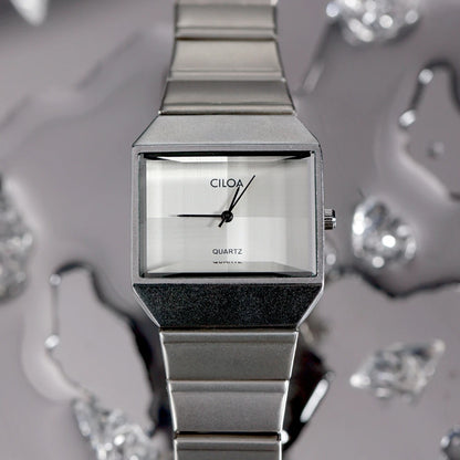 Ciloa Silver Classic Square Dial Watch for Women