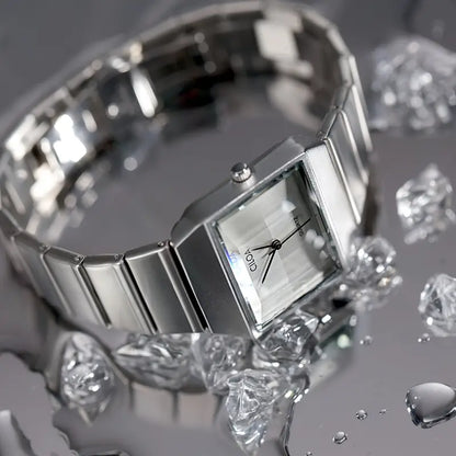 Ciloa Silver Classic Square Dial Watch for Women