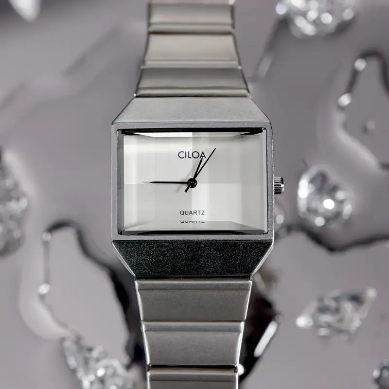 Ciloa Silver Classic Square Dial Watch for Women