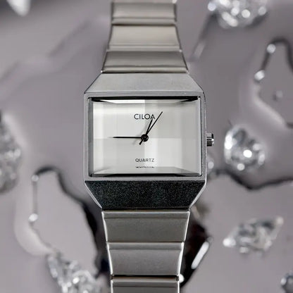 Ciloa Silver Classic Square Dial Watch for Women