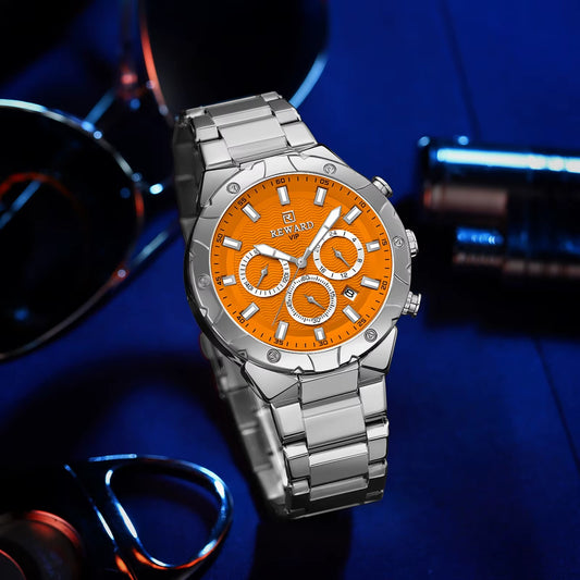 REWARD RD81970M – Sleek Stainless Steel Waterproof Watch for Men